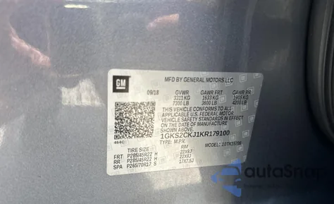 2019 GMC Yukon Denali z USA, uszkodzony, nr VIN 1GKS2CKJ1KR179100